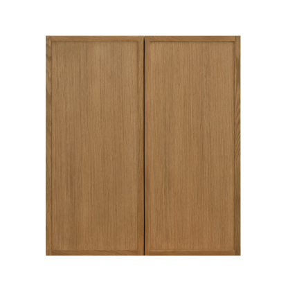Natural Box Oak Slim - 24"W × 30"H Standard Wall Cabinet 2-Doors 2-Adjustable Shelves