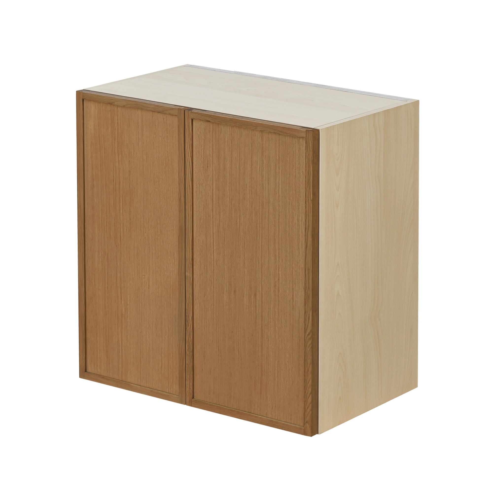 Natural Box Oak Slim - 24"W × 30"H Standard Wall Cabinet 2-Doors 2-Adjustable Shelves