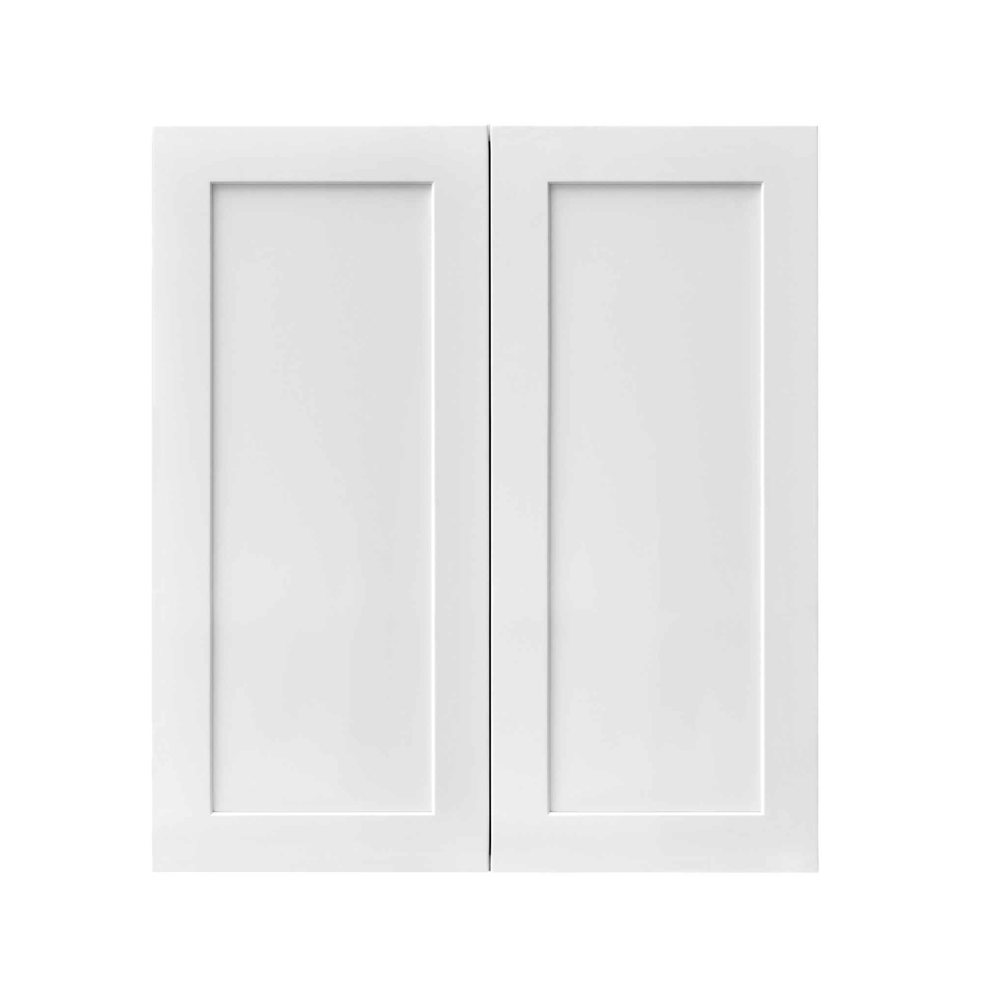 White Shaker - 24"W × 30"H Standard Wall Cabinet 2-Doors 2-Adjustable Shelves