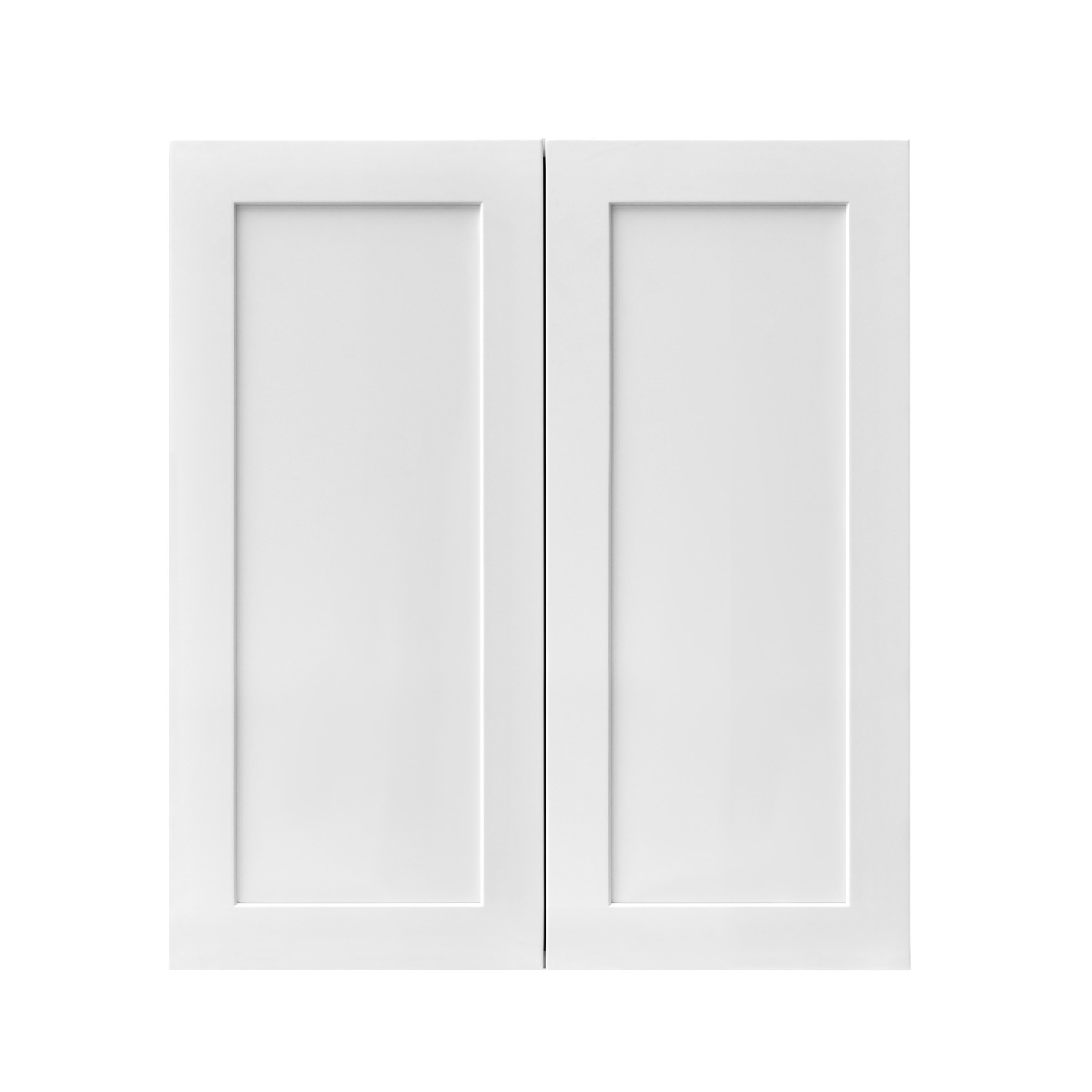 White Shaker - 24"W × 30"H Standard Wall Cabinet 2-Doors 2-Adjustable Shelves