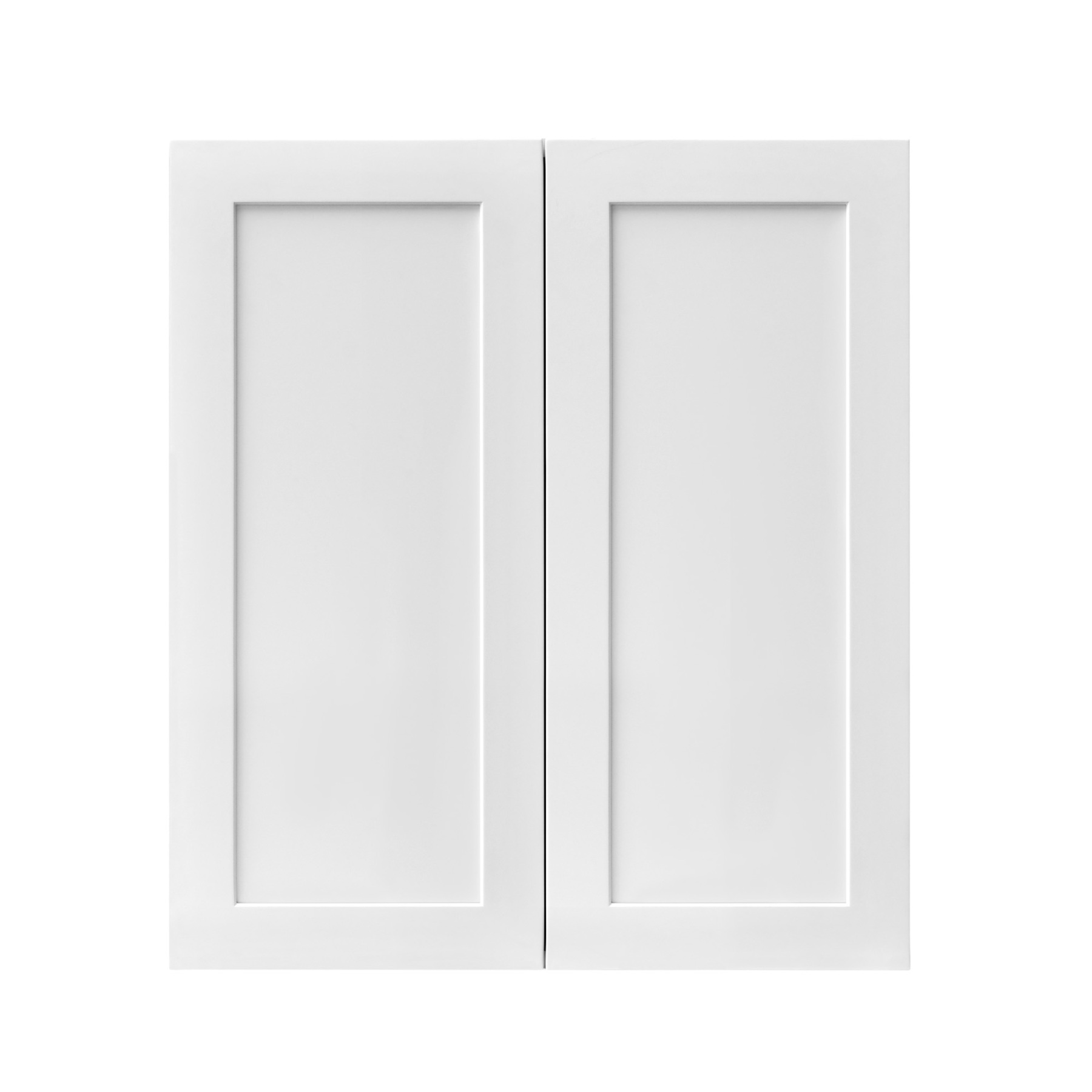 White Shaker - 24"W × 30"H Standard Wall Cabinet 2-Doors 2-Adjustable Shelves