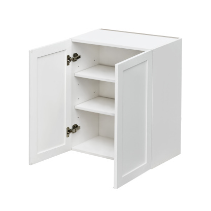 White Shaker - 24"W × 30"H Standard Wall Cabinet 2-Doors 2-Adjustable Shelves