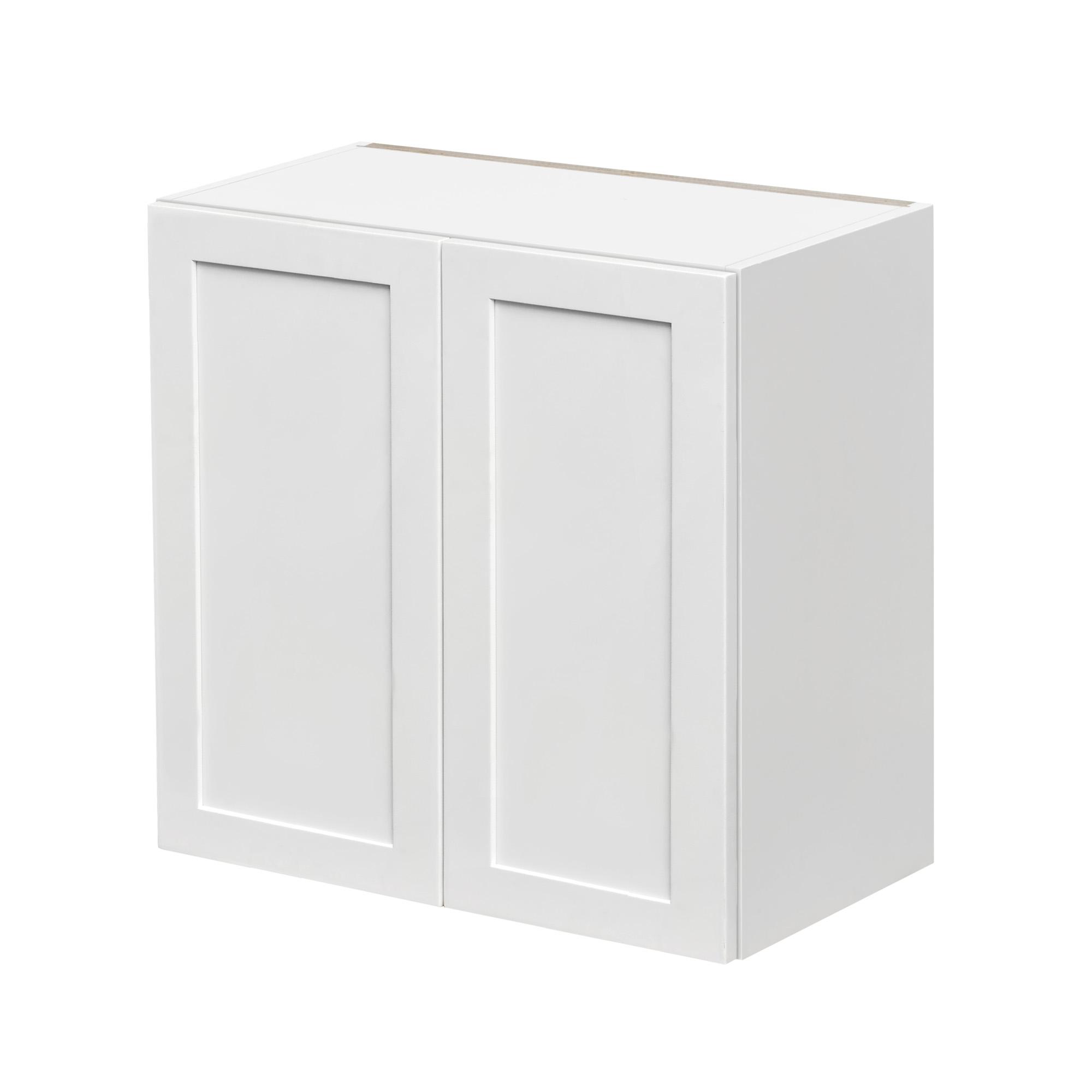 White Shaker - 24"W × 30"H Standard Wall Cabinet 2-Doors 2-Adjustable Shelves