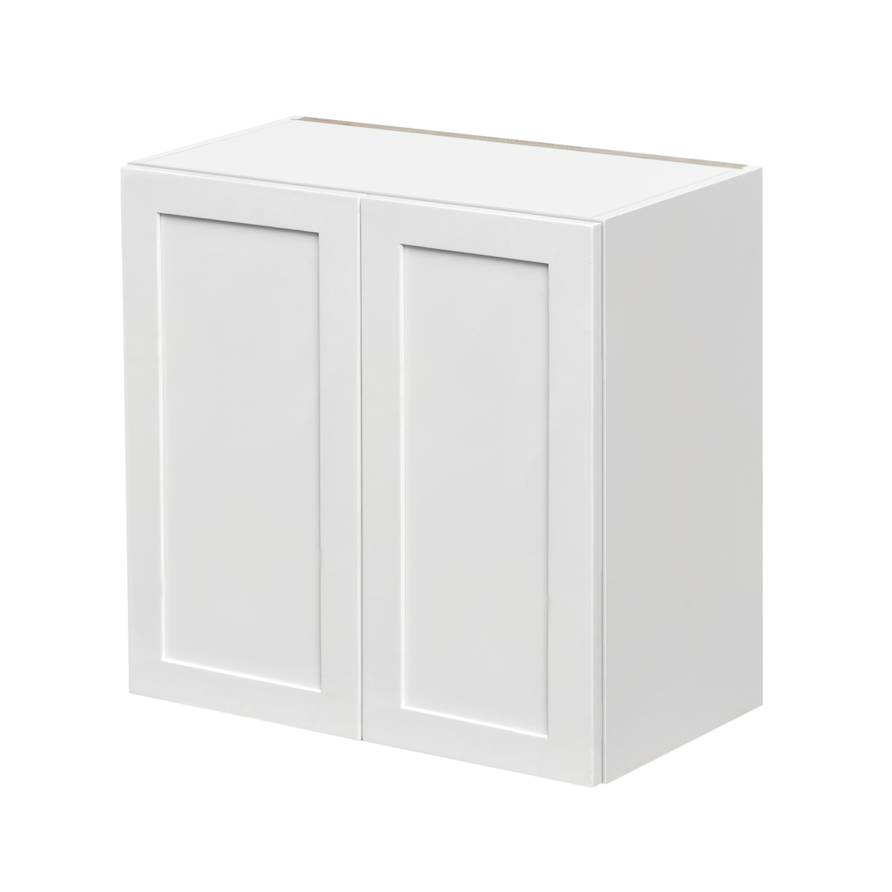 White Shaker - 24"W × 30"H Standard Wall Cabinet 2-Doors 2-Adjustable Shelves