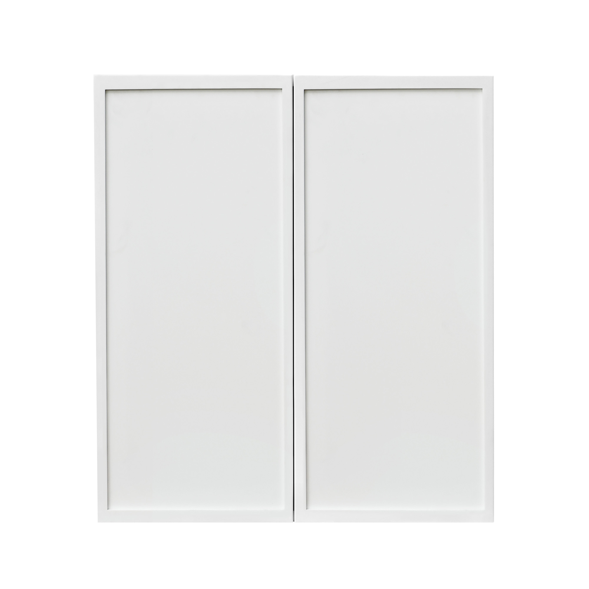 Slim White Shaker - 24"W × 30"H Standard Wall Cabinet 2-Doors 2-Adjustable Shelves