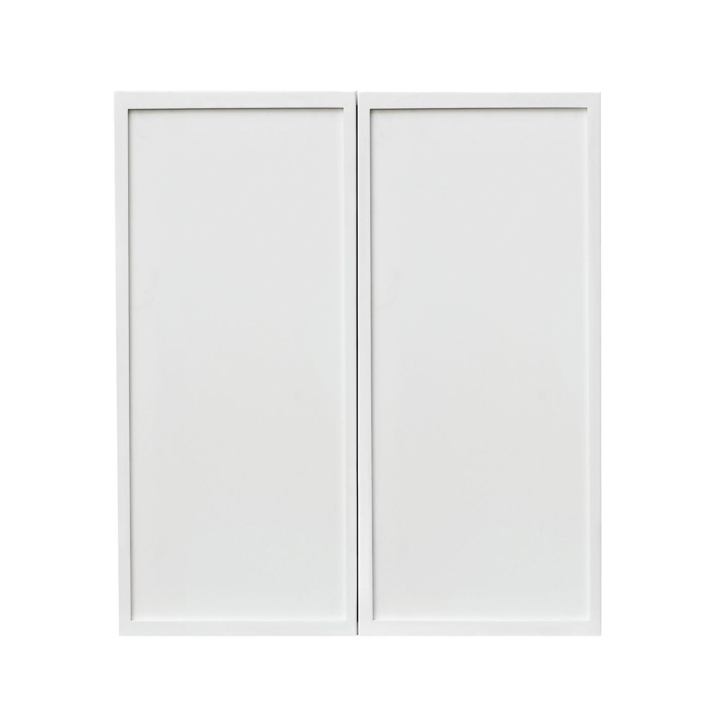 Slim White Shaker - 24"W × 30"H Standard Wall Cabinet 2-Doors 2-Adjustable Shelves