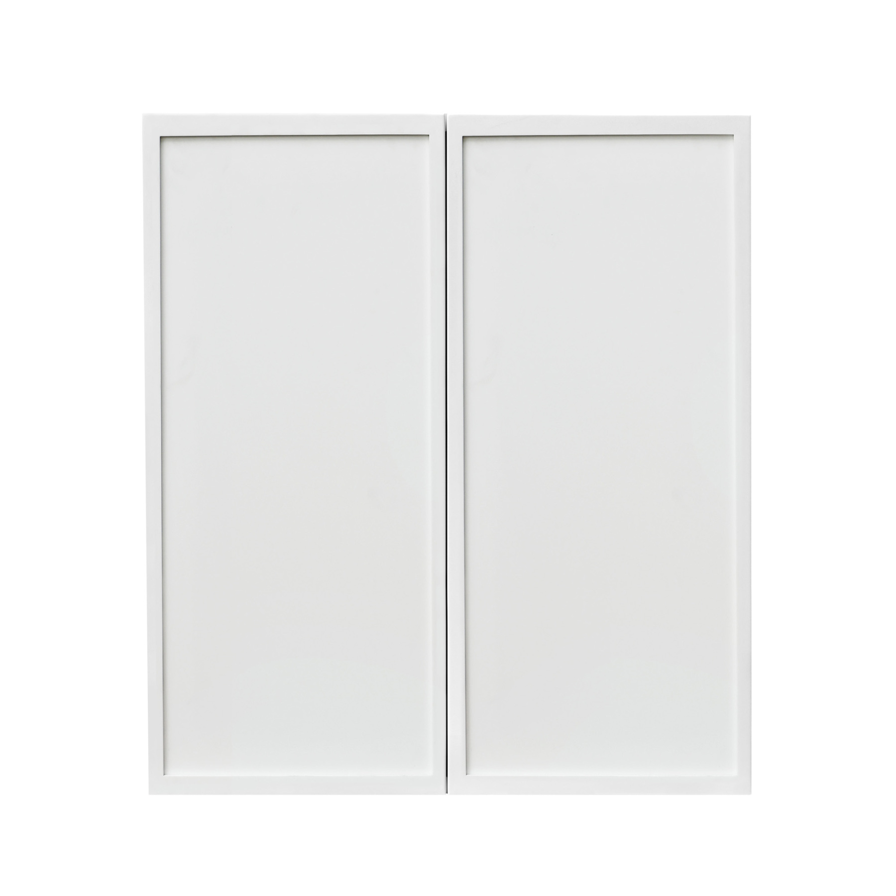 Slim White Shaker - 24"W × 30"H Standard Wall Cabinet 2-Doors 2-Adjustable Shelves