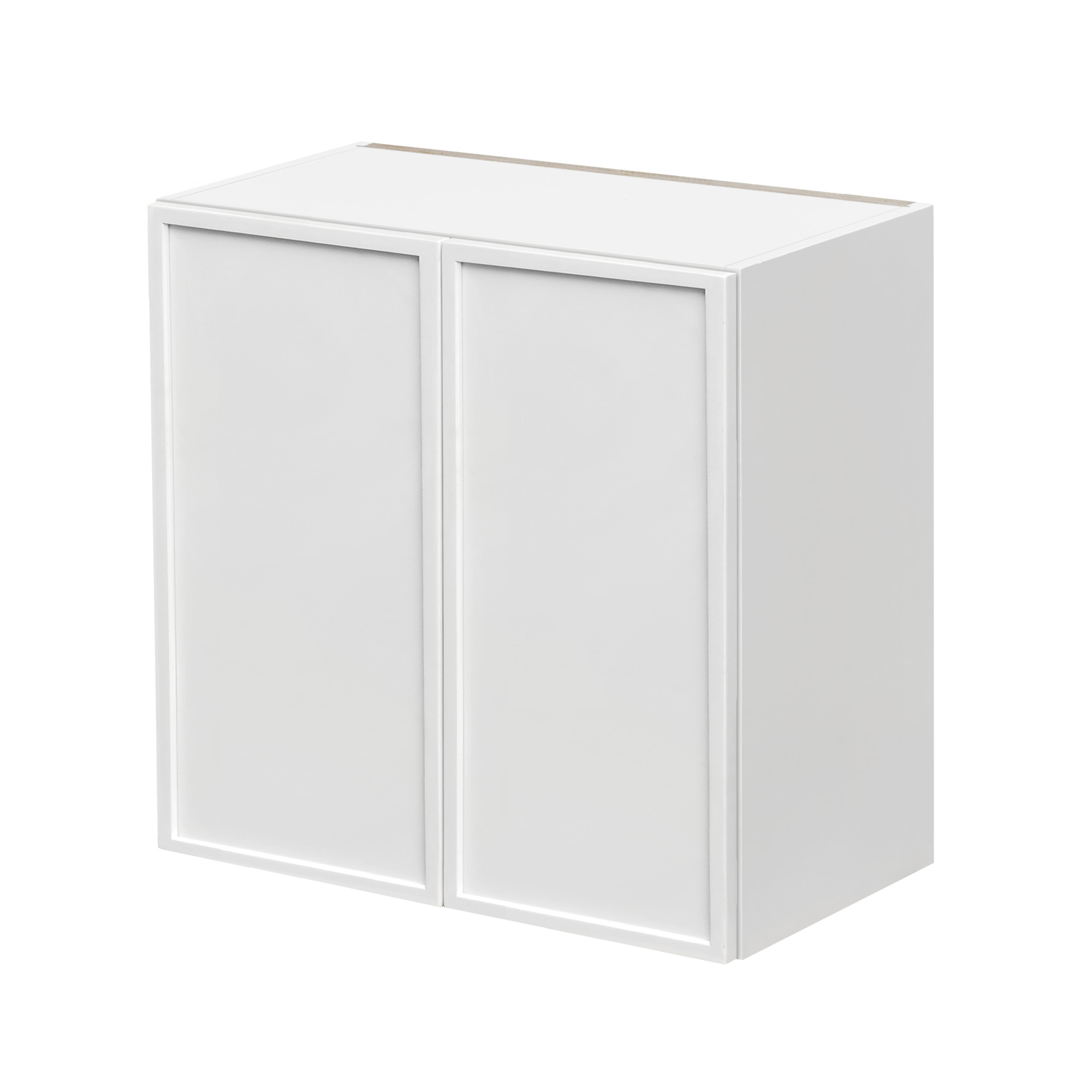 Slim White Shaker - 24"W × 30"H Standard Wall Cabinet 2-Doors 2-Adjustable Shelves