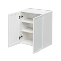 Slim White Shaker - 24"W × 30"H Standard Wall Cabinet 2-Doors 2-Adjustable Shelves