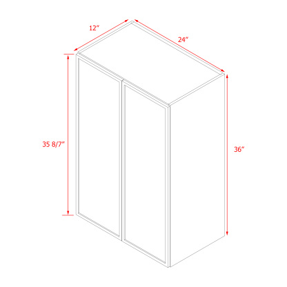 Shady Slim White Shaker - 24"W × 36"H Standard Wall Cabinet