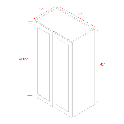 Mallorca White Shaker - 24"W × 42"H Standard Wall Cabinet