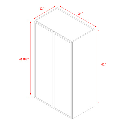 Shady Slim Oak Shaker - 24"W × 42"H Standard Wall Cabinet