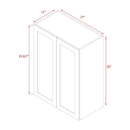 Mallorca Dolphin Gray Shaker - 27"W × 30"H Wall Cabinet