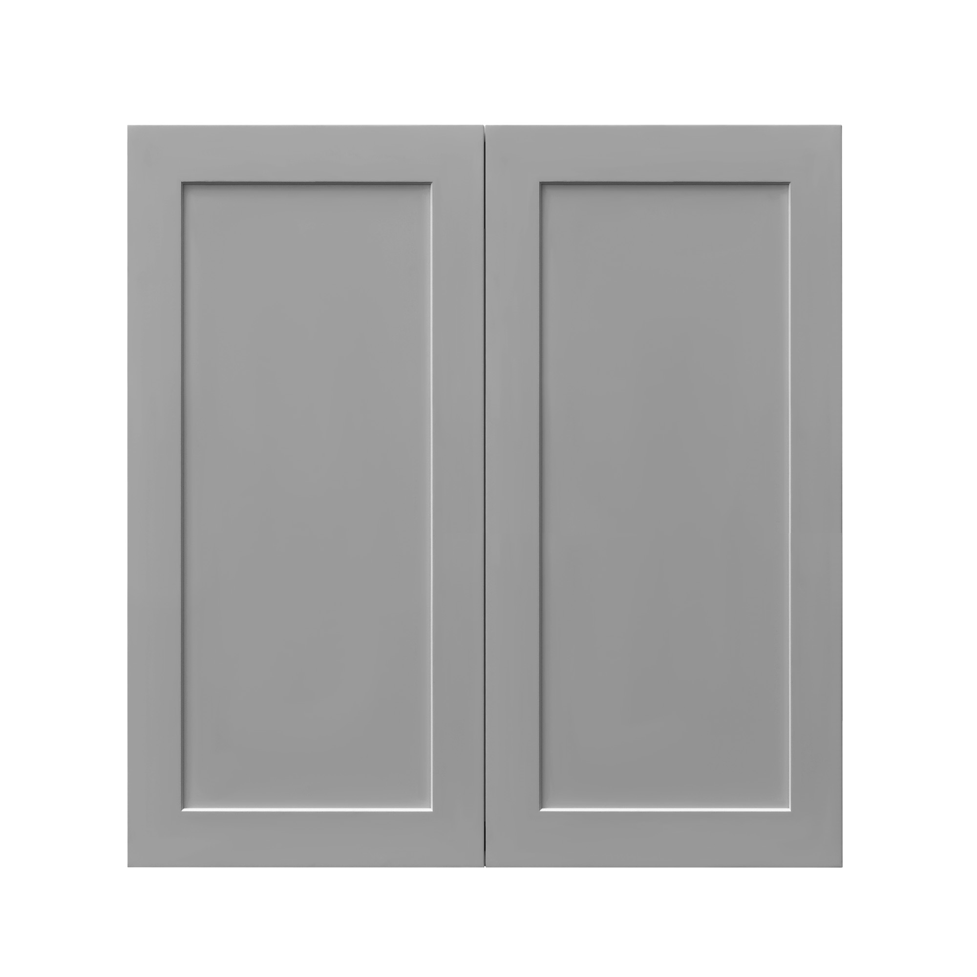 White Box Gray Shaker - 27"W × 30"H Standard Wall Cabinet 2-Doors 2-Adjustable Shelves