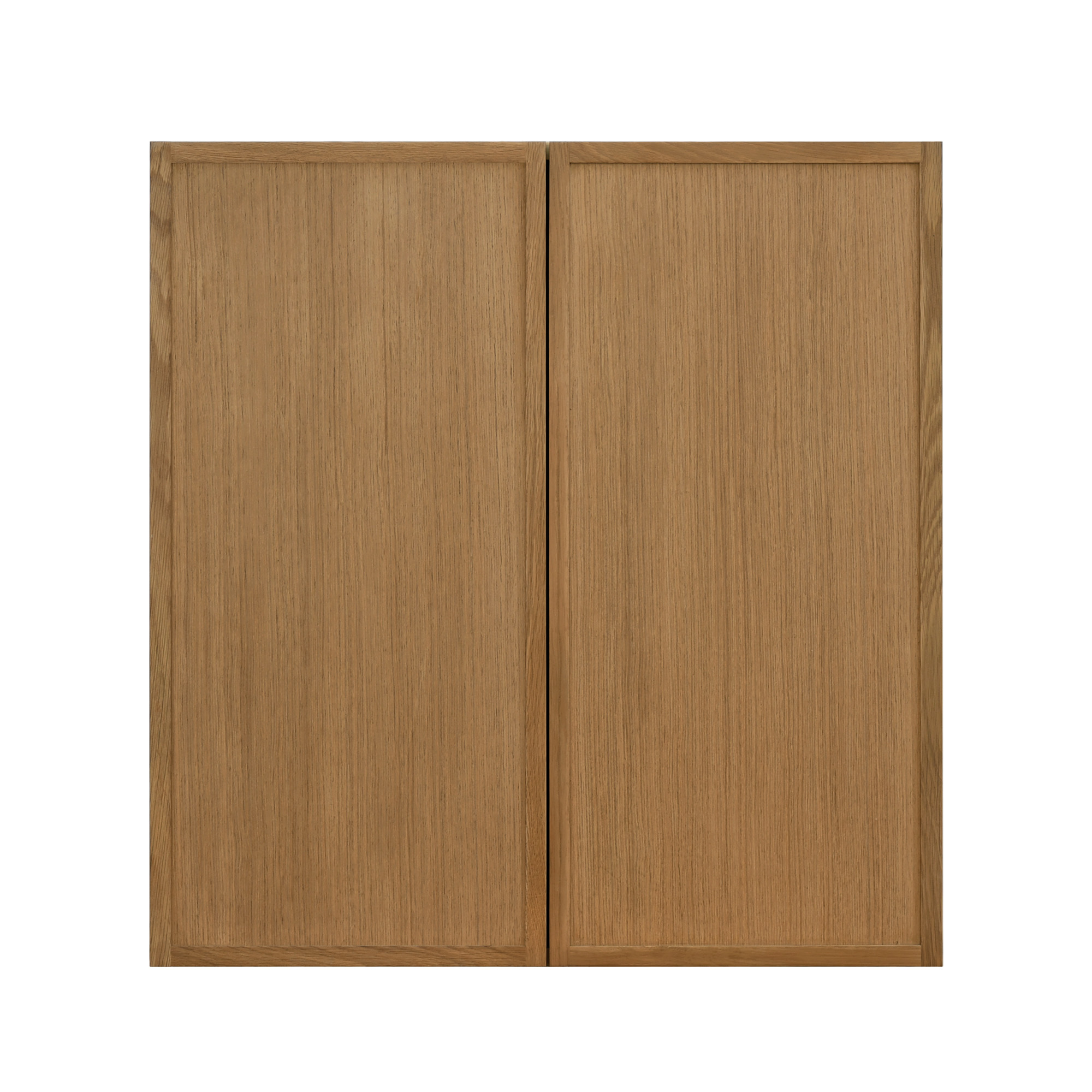 Natural Box Oak Slim - 27"W × 30"H Standard Wall Cabinet 2-Doors 2-Adjustable Shelves