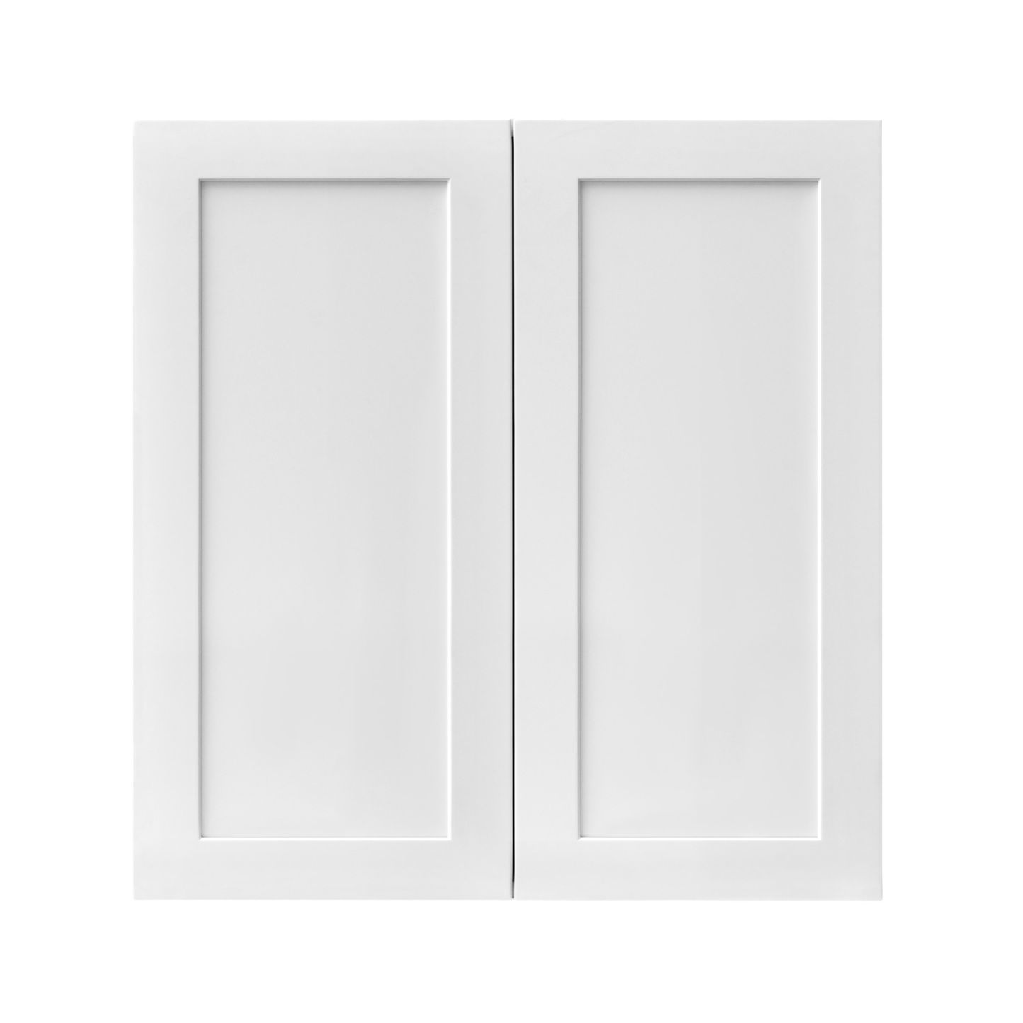 White Shaker - 27"W × 30"H Standard Wall Cabinet 2-Doors 2-Adjustable Shelves