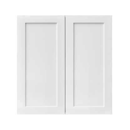 White Shaker - 27"W × 30"H Standard Wall Cabinet 2-Doors 2-Adjustable Shelves