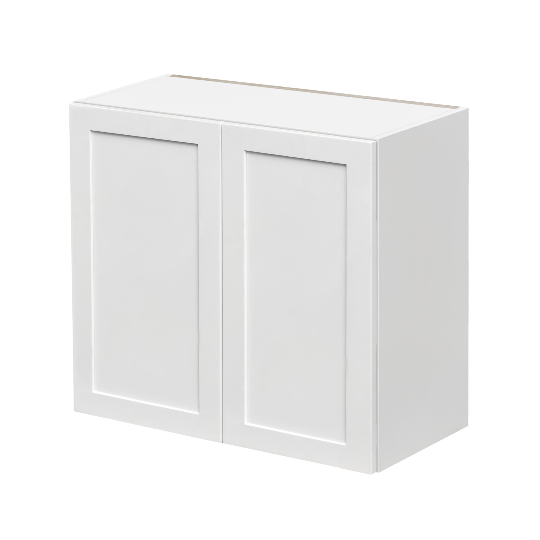 White Shaker - 27"W × 30"H Standard Wall Cabinet 2-Doors 2-Adjustable Shelves