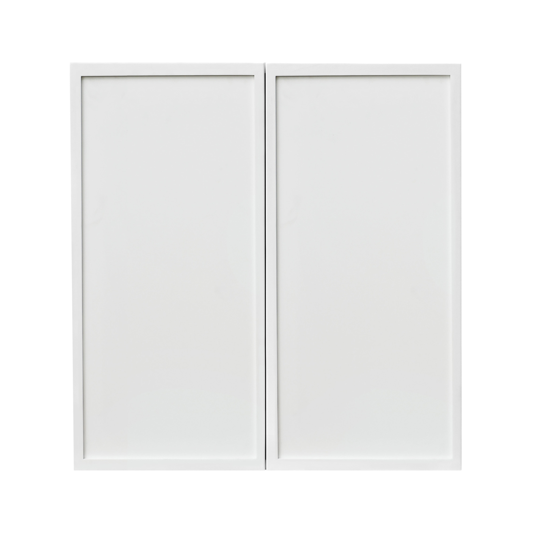 Slim White Shaker - 27"W × 30"H Standard Wall Cabinet 2-Doors 2-Adjustable Shelves