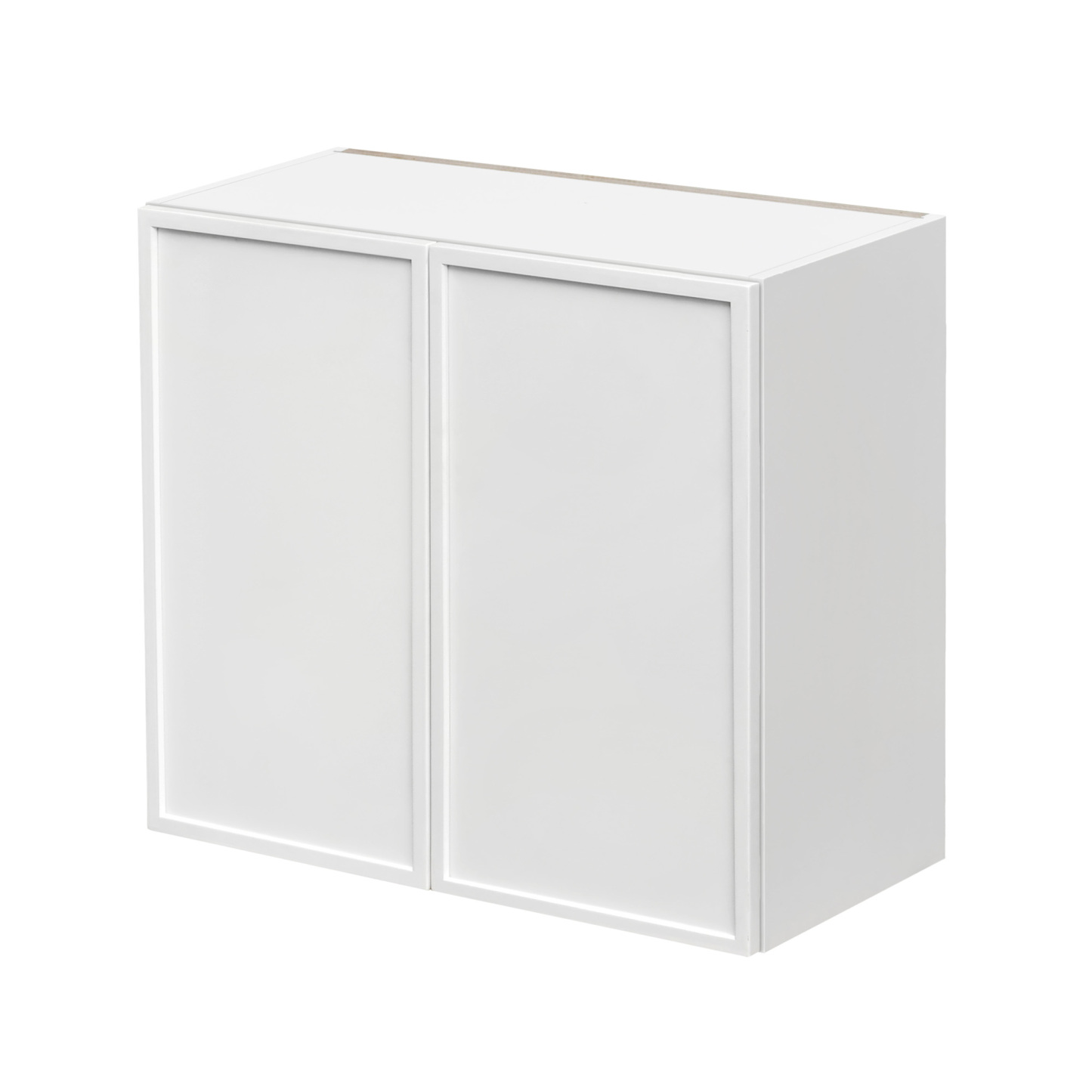 Slim White Shaker - 27"W × 30"H Standard Wall Cabinet 2-Doors 2-Adjustable Shelves