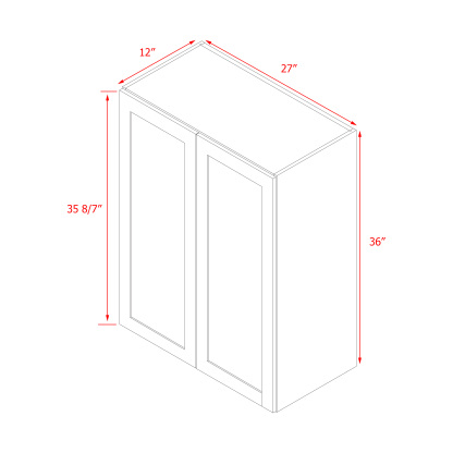 Mallroca Dolphin Gray Shaker - 27"W × 36"H Standard Wall Cabinet
