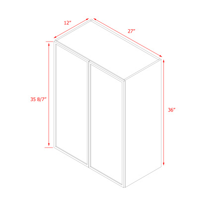 Shady Slim Oak Shaker - 27"W × 36"H Standard Wall Cabinet