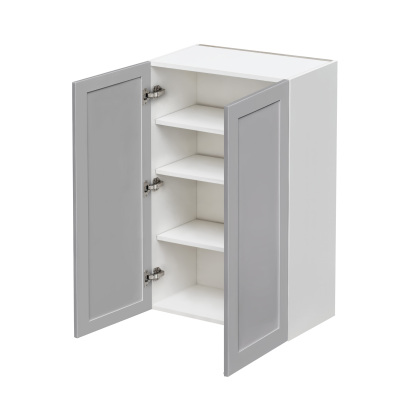 Mallroca Dolphin Gray Shaker - 27"W × 36"H Standard Wall Cabinet
