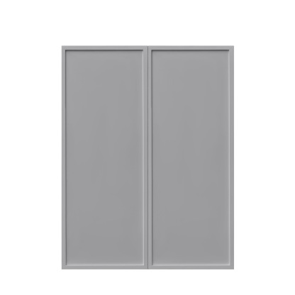 Shady Gray Slim Shaker - 27"W × 36"H Standard Wall Cabinet