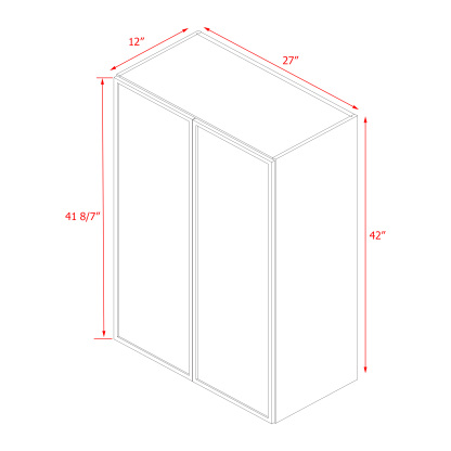 Shady Slim White Shaker - 27"W × 42"H Standard Wall Cabinet