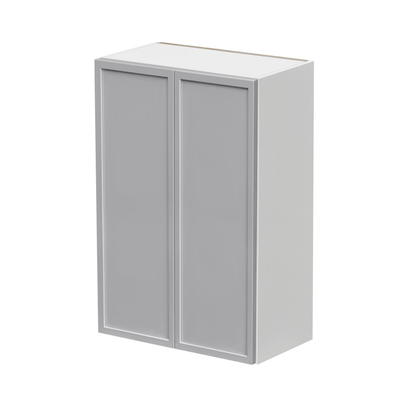 Shady Gray Slim Shaker - 27"W × 42"H Standard Wall Cabinet
