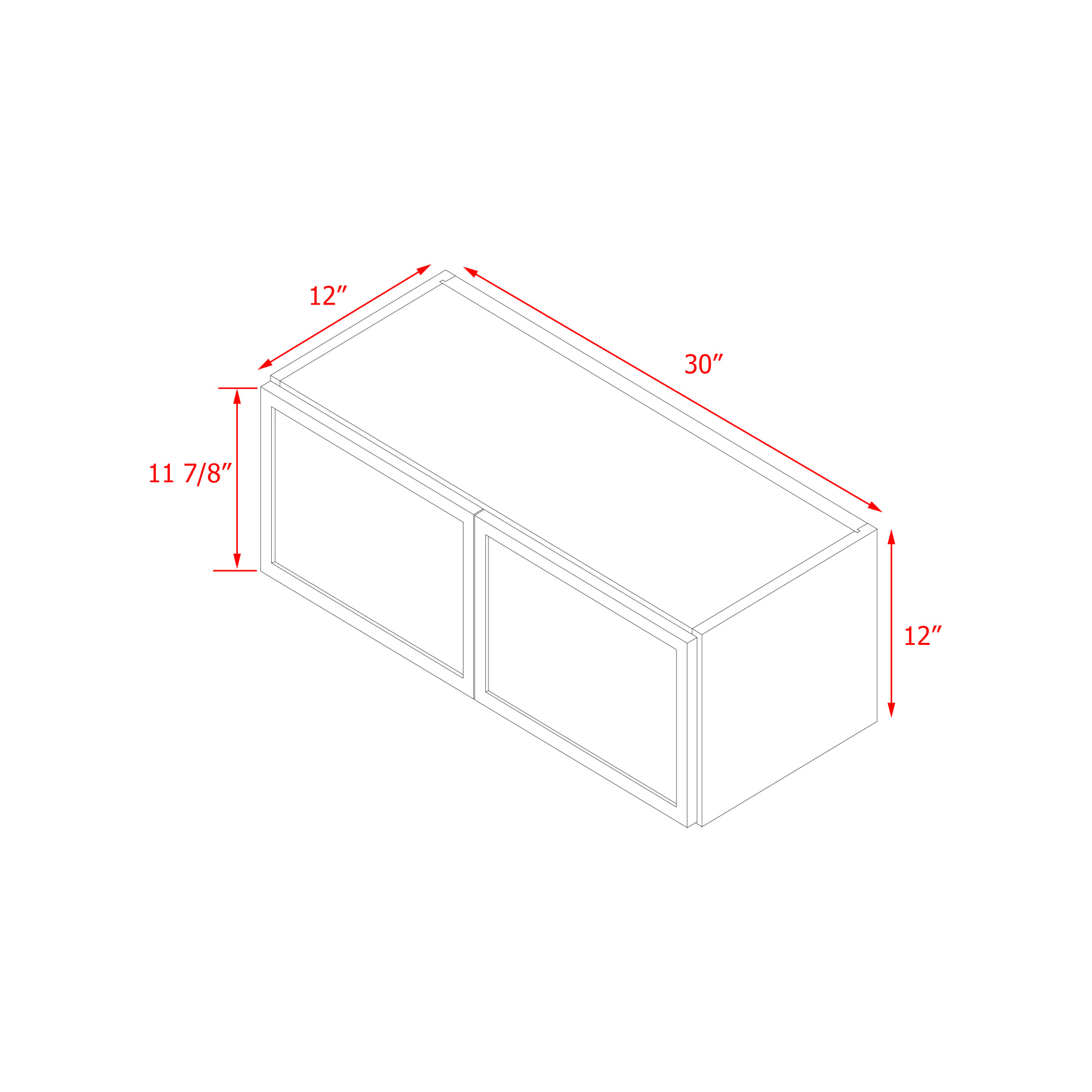 Shady Slim Gray Shaker - 30"W × 12"H Wall Cabinet