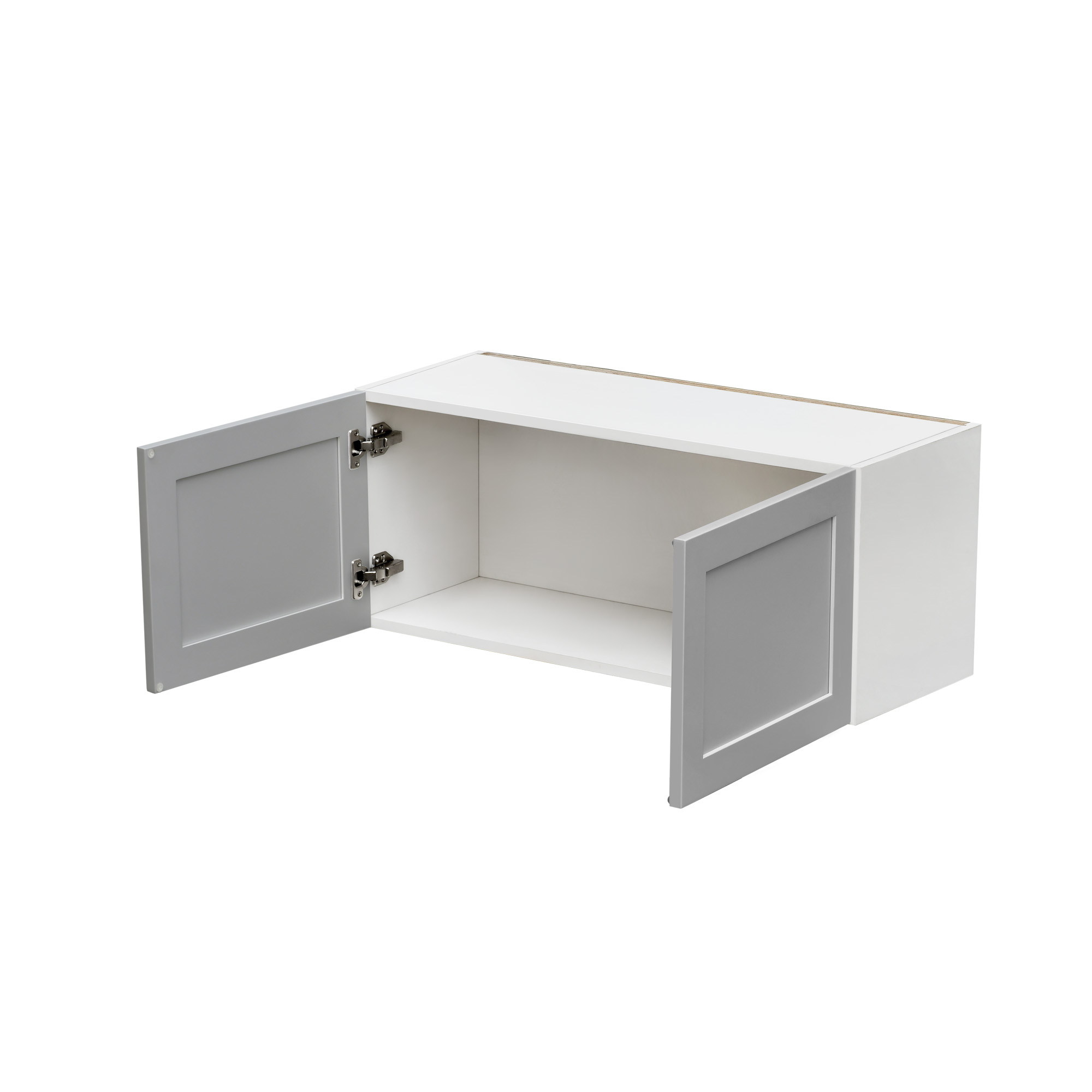 White Box Gray Shaker - 30"W × 12"H Standard Wall Cabinet 2-Doors