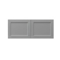 White Box Gray Shaker - 30"W × 12"H Deep (24") Wall Bridge Cabinet 2-Doors