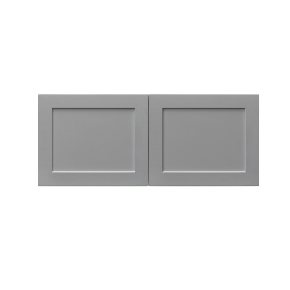White Box Gray Shaker - 30"W × 12"H Deep (24") Wall Bridge Cabinet 2-Doors