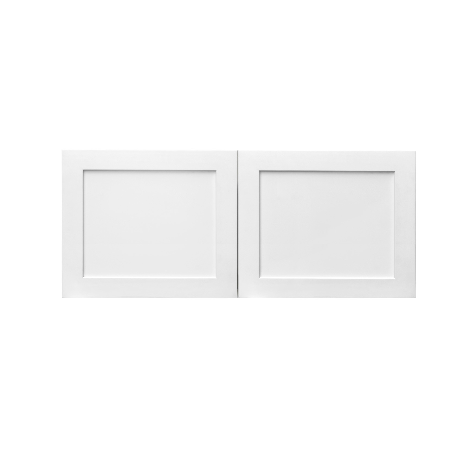 White Shaker - 30"W × 12"H Deep (24") Wall Bridge Cabinet 2-Doors