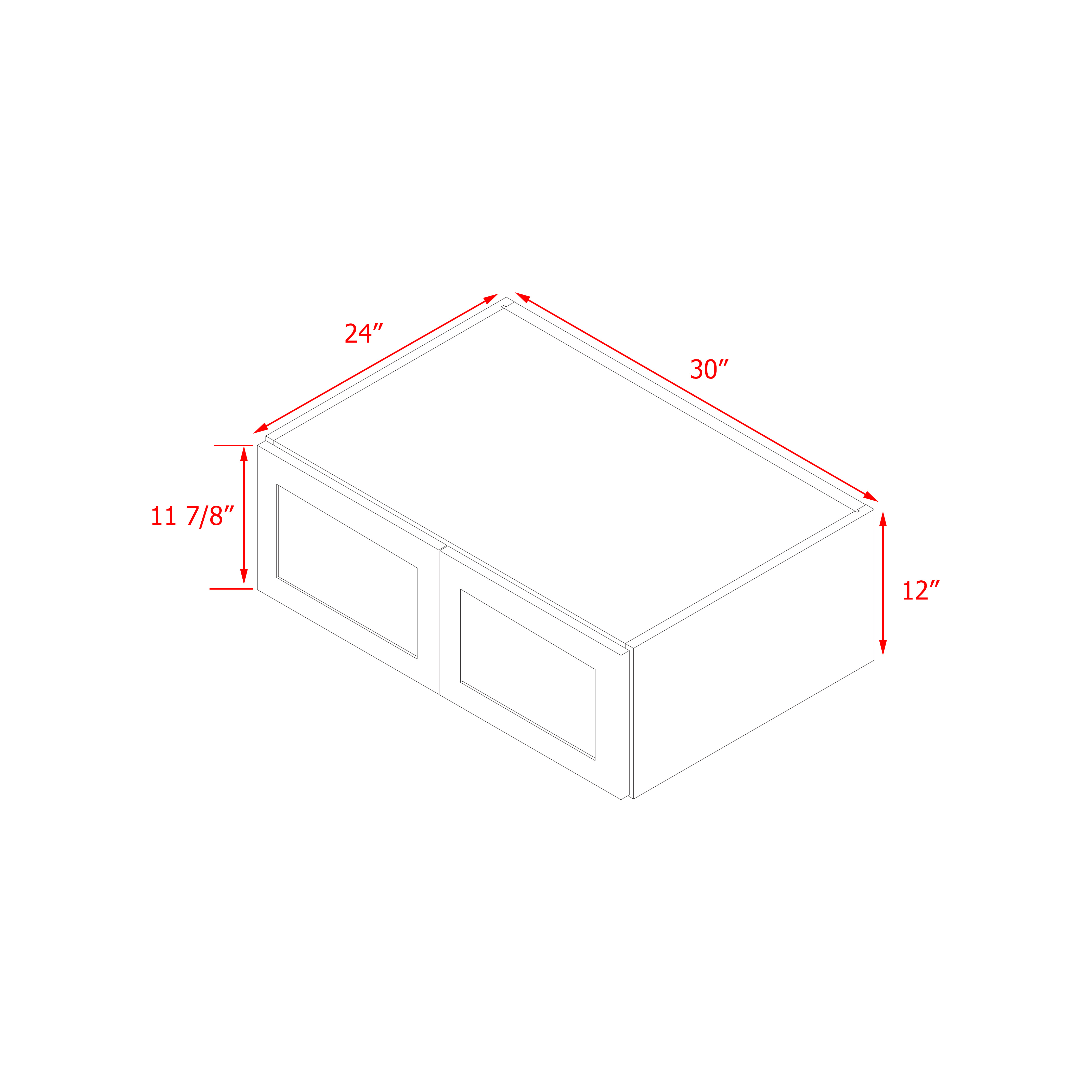 Mallorca Dolphin Gray Shaker - 30"W × 12"H Wall Cabinet