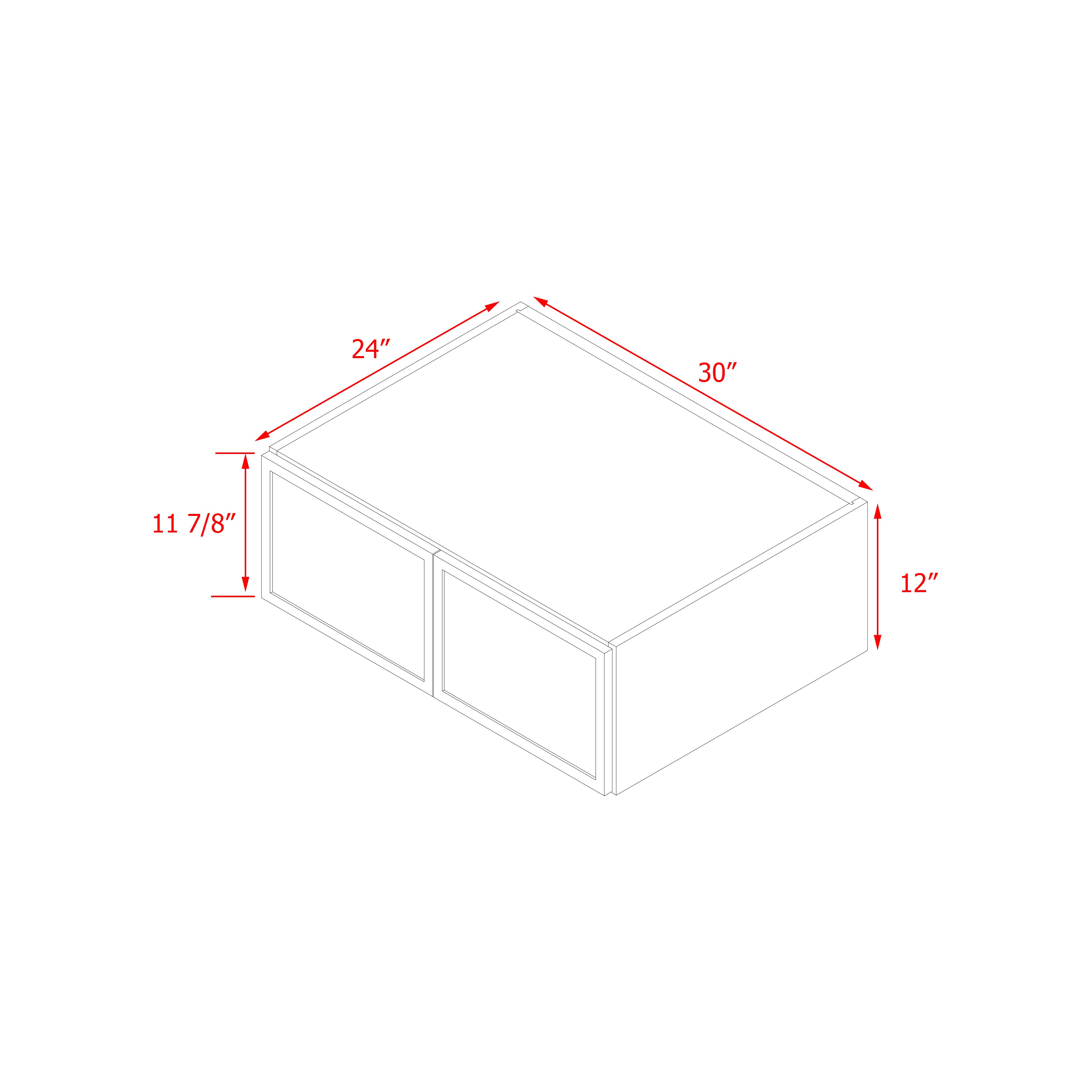 Shady Slim White Shaker - 30"W × 12"H Wall Cabinet