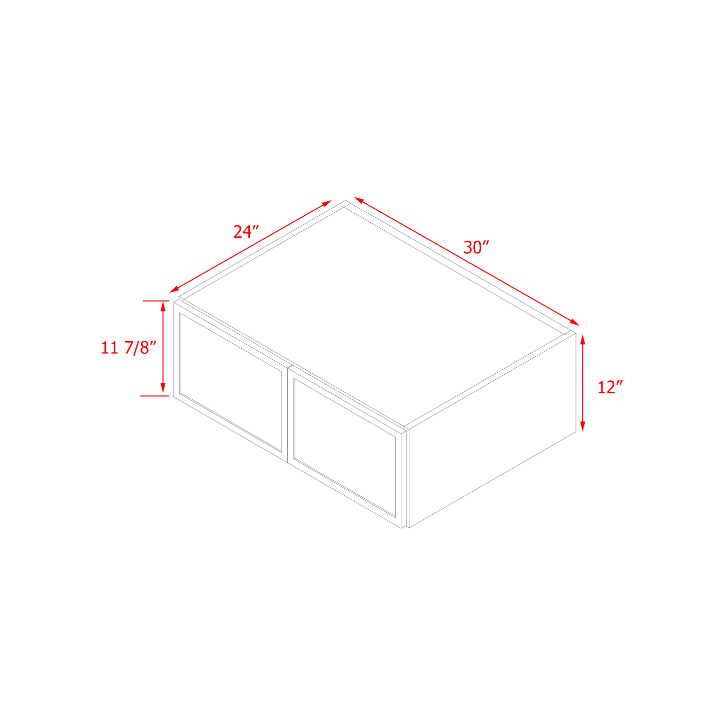 Shady Slim White Shaker - 30"W × 12"H Wall Cabinet