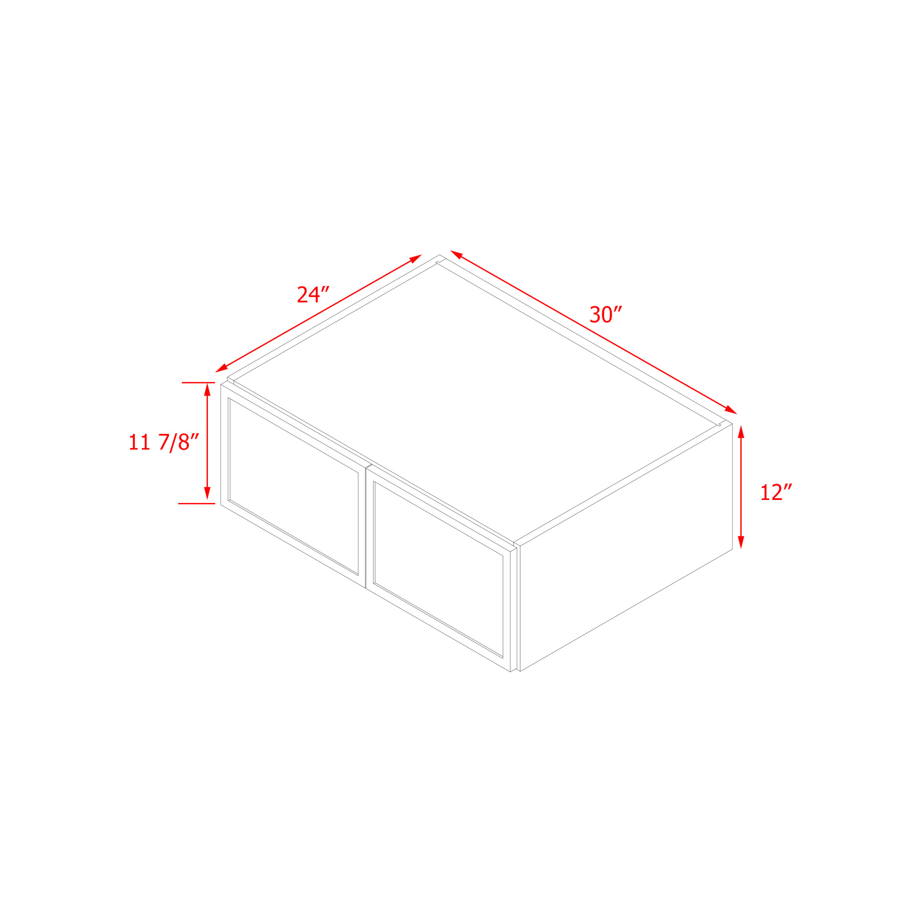 Shady Slim White Shaker - 30"W × 12"H Wall Cabinet