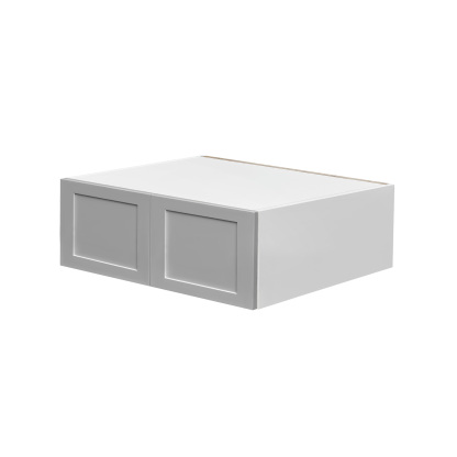 White Box Gray Shaker - 30"W × 12"H Deep (24") Wall Bridge Cabinet 2-Doors