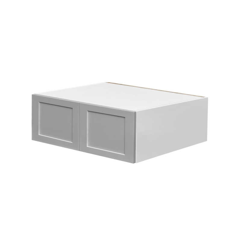 White Box Gray Shaker - 30"W × 12"H Deep (24") Wall Bridge Cabinet 2-Doors