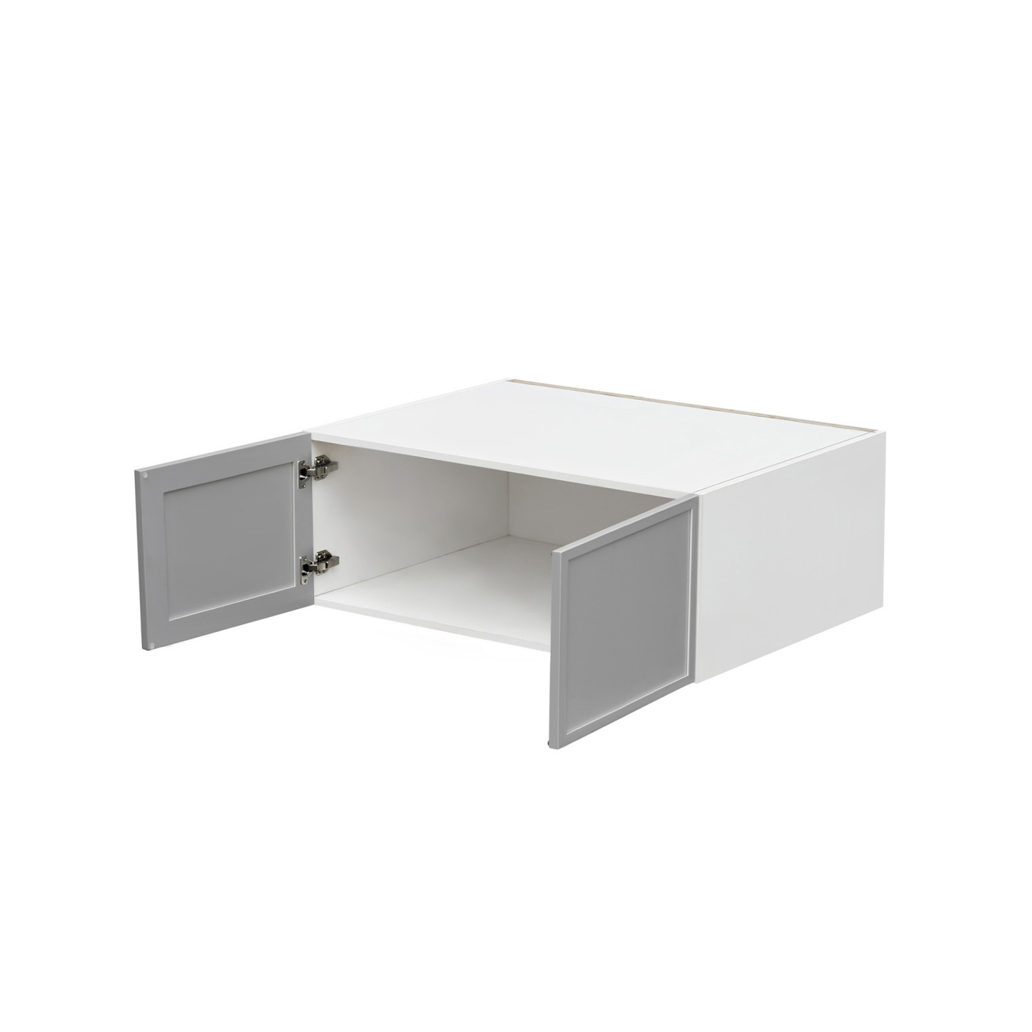 White Box Gray Slim - 30"W × 12"H Deep (24") Wall Bridge Cabinet 2-Doors