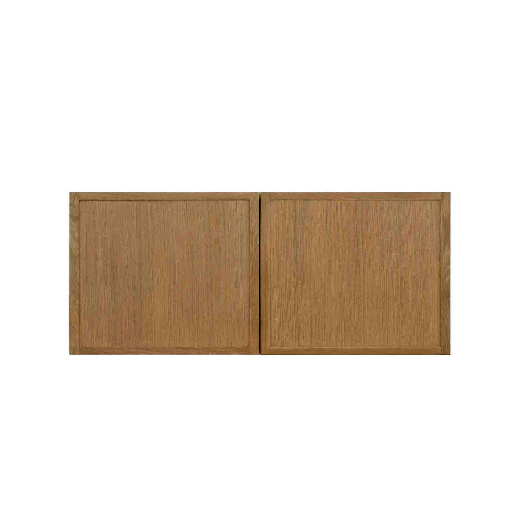 Natural Box Oak Slim - 30"W × 12"H Deep (24") Wall Bridge Cabinet 2-Doors