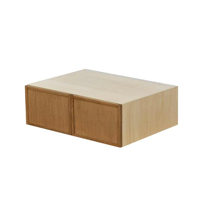 Shady Slim Oak - 30"W × 12"H Deep (24") Wall Bridge Cabinet 2-Doors