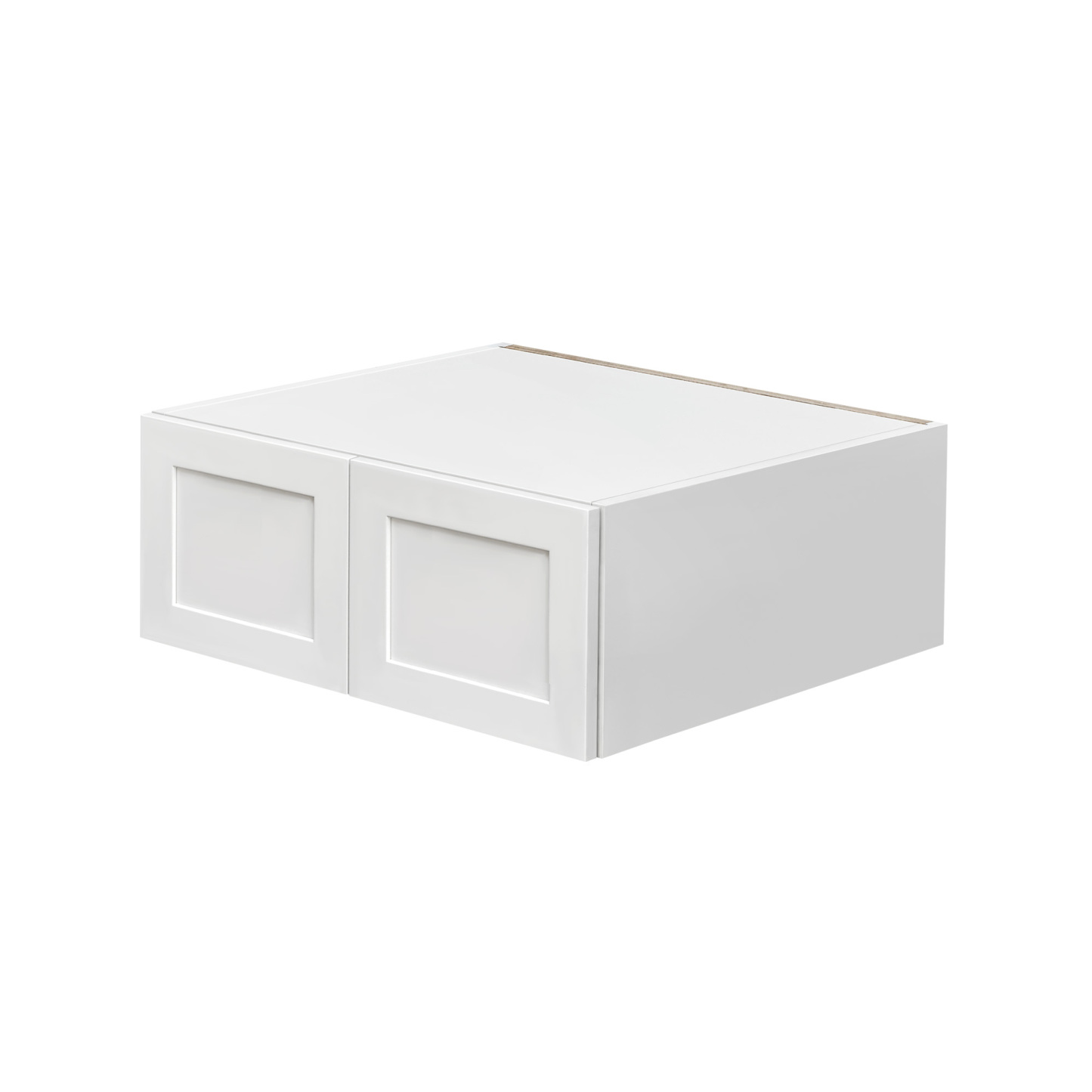 White Shaker - 30"W × 12"H Deep (24") Wall Bridge Cabinet 2-Doors