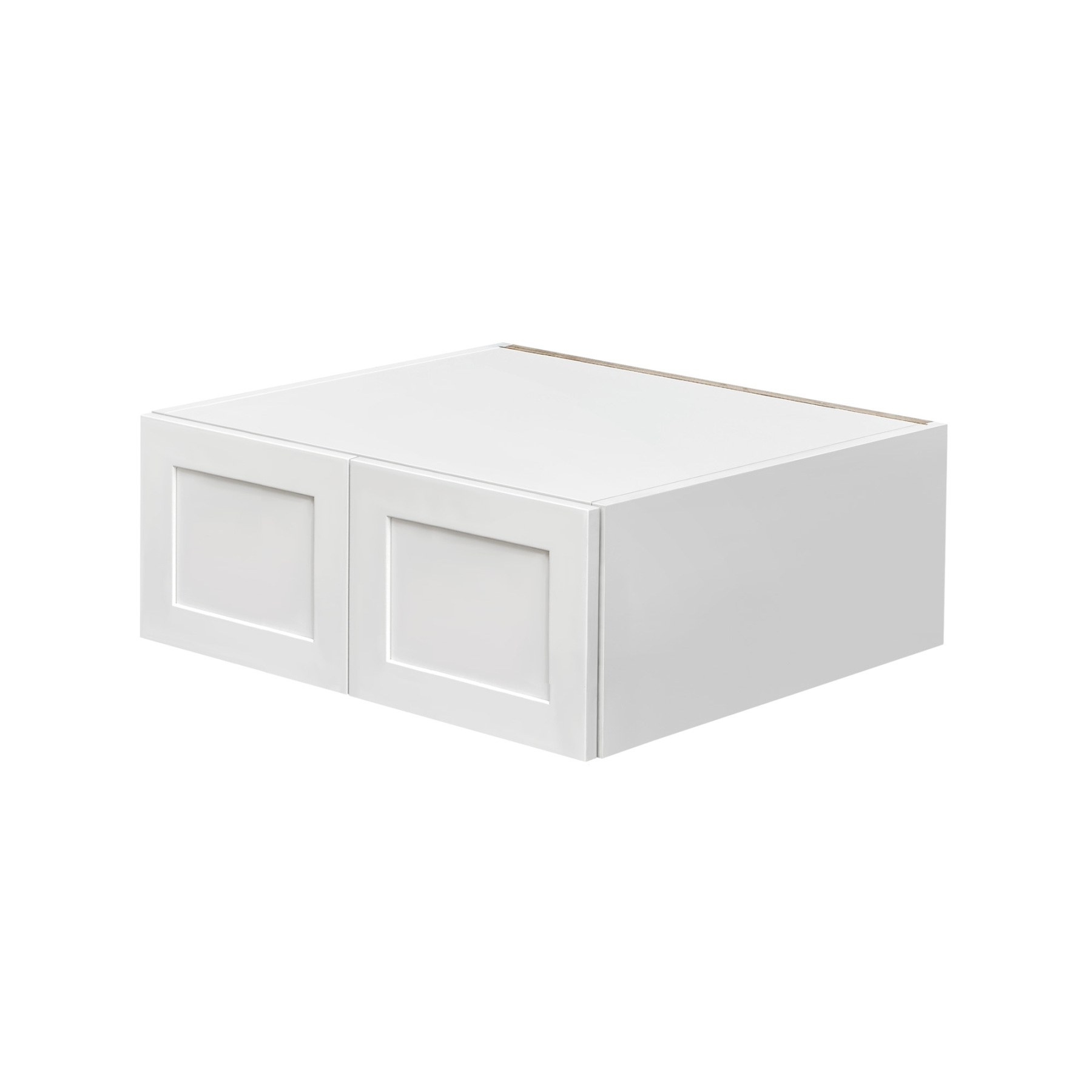 White Shaker - 30"W × 12"H Deep (24") Wall Bridge Cabinet 2-Doors