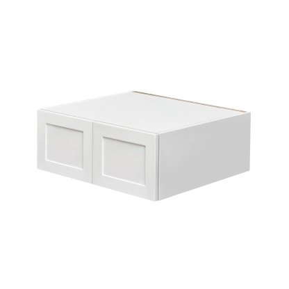 White Shaker - 30"W × 12"H Deep (24") Wall Bridge Cabinet 2-Doors