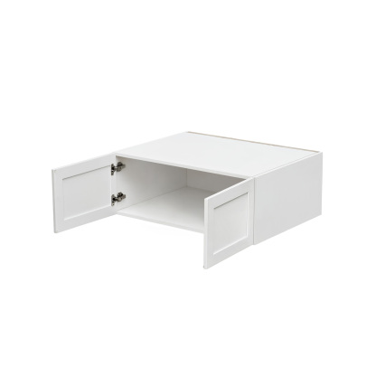 White Shaker - 30"W × 12"H Deep (24") Wall Bridge Cabinet 2-Doors