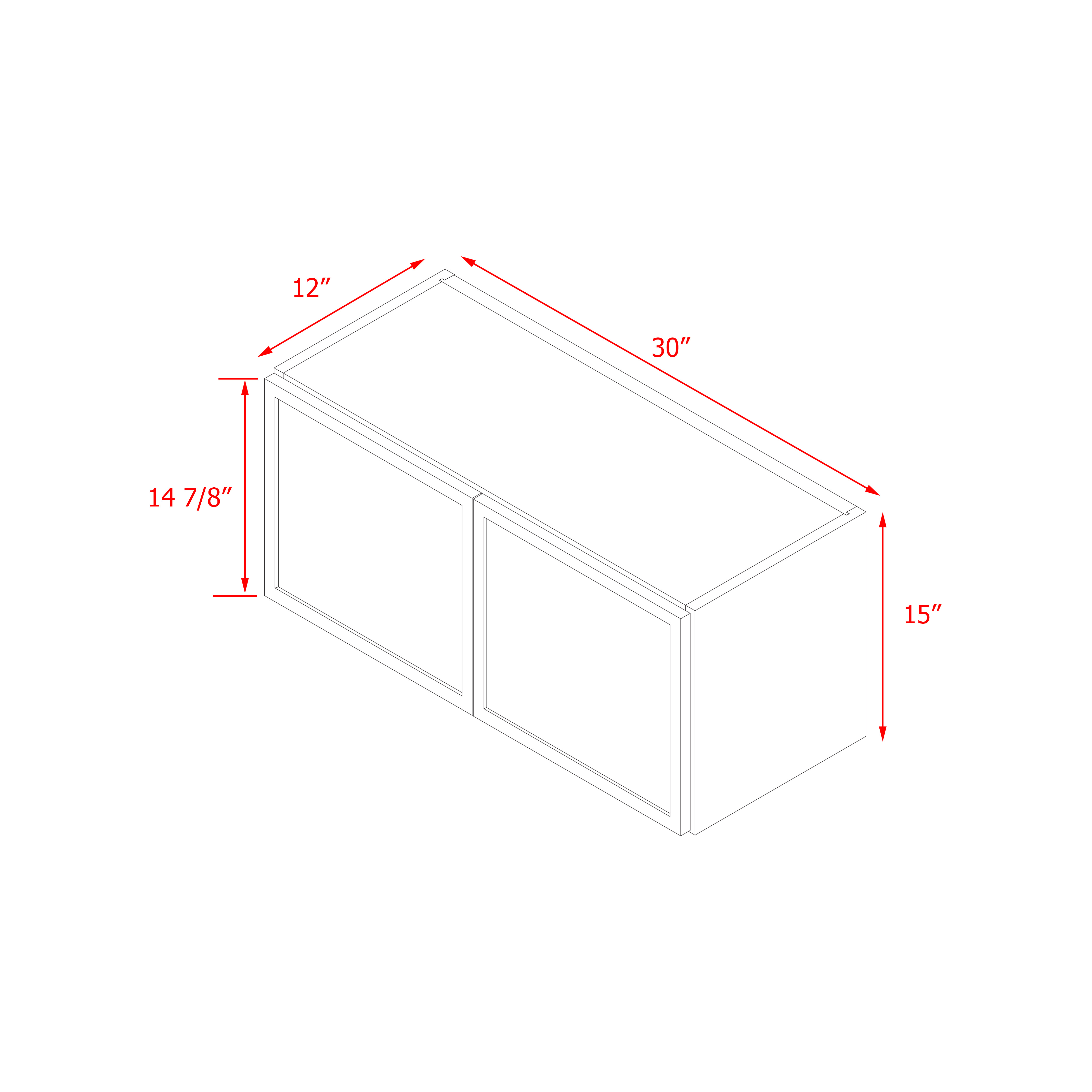 Shady Slim Gray Shaker - 30"W × 15"H Wall Cabinet