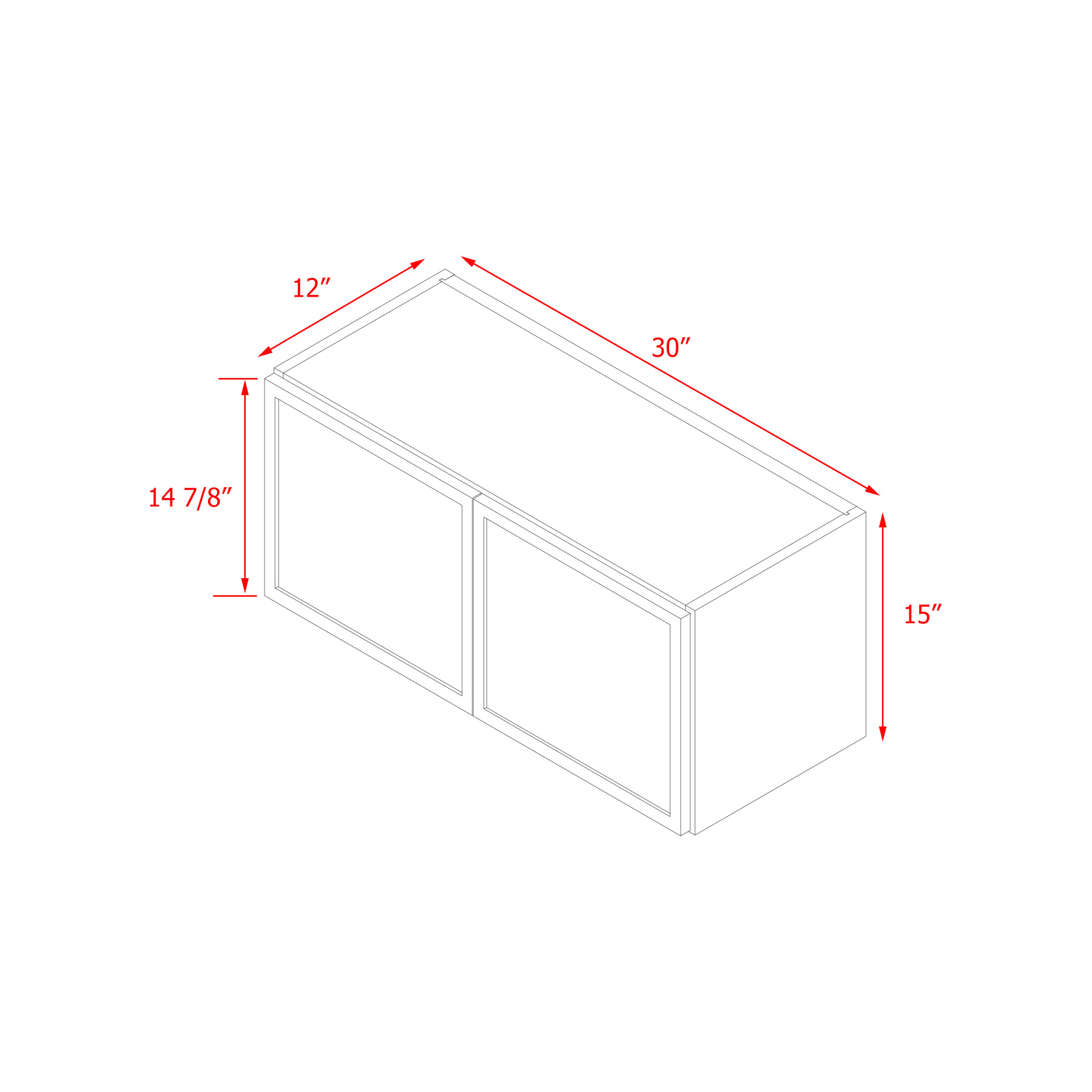Shady Slim Gray Shaker - 30"W × 15"H Wall Cabinet